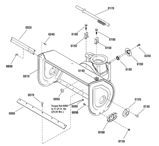 Auger Housing Group Diagram and Parts List for 1695864-18-2852-31 2010 Briggs and Stratton Snow Blower